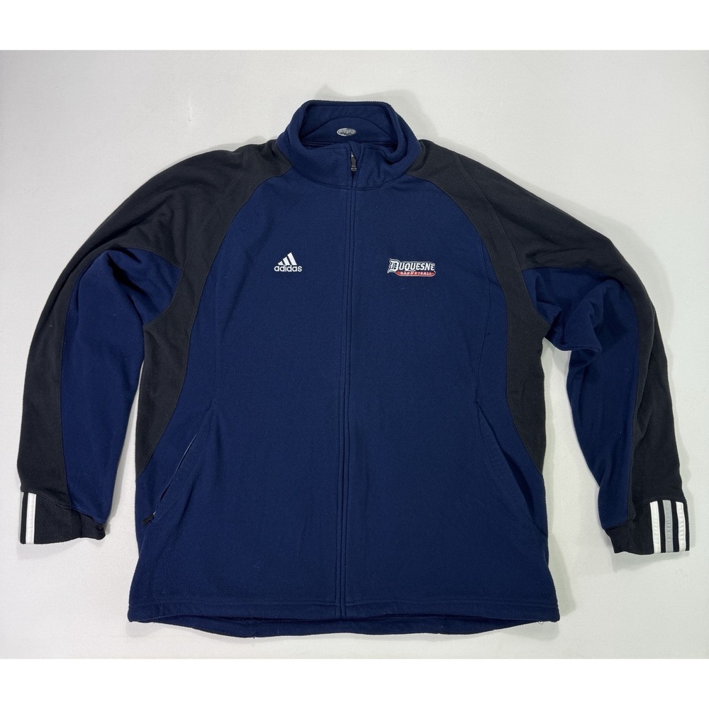Adidas Climawarm Duquesne Dukes Basketball Full Zip Fleece Jacket Navy Blue L